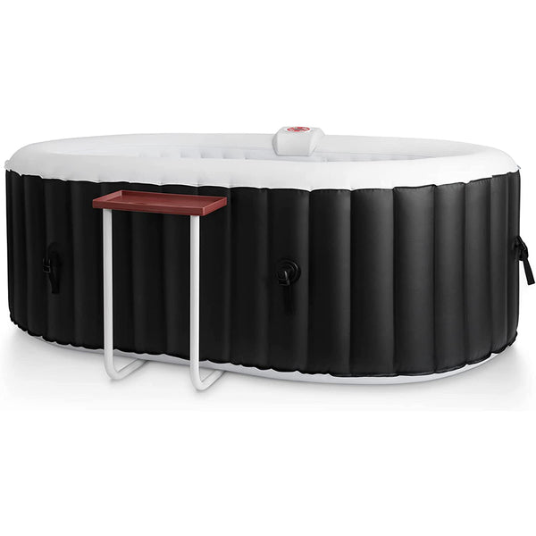 Edostory 2-3 Person Inflatable Hot Tub Spa, 75 x 47Inch Oval Portable Outdoor Hot Tub with Built-in Pump, Side Table, Bubble Jets, 2 Filter Cartridge Included
